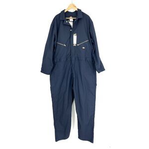 Dickies Jumpsuit Size 2XL Mens Navy Deluxe Coverall Long Sleeve Uniform Workwear